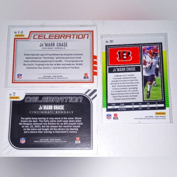 Ja'Marr Chase 2022 Score Celebration #C-JC, 2022 Score #191, '23 Celebration #12 - Picture 2 of 2